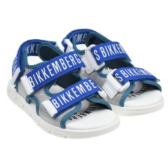 Синие сандалии с серыми вставками Bikkembergs