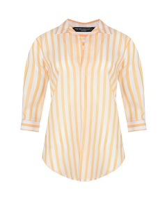 Рубашка в бело-желтую полоску Pietro Brunelli