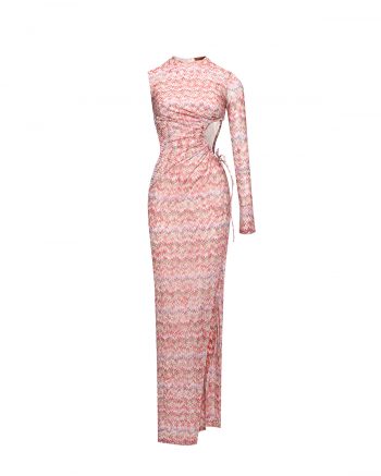 Платье с драпировкой на талии, розовое Missoni