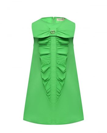 Платье с жабо, зеленое TWINSET