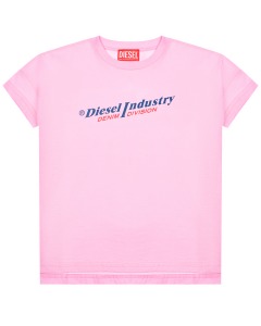 Розовая футболка с лого Diesel
