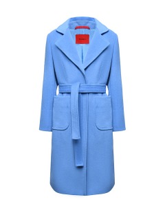 Пальто шерстяное с поясом, голубой Max&Co