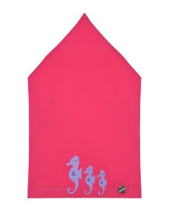 Косынка цвета фуксии с принтом "морские коньки" Il Trenino