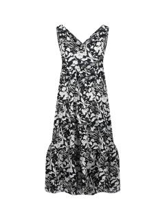 Черное платье с белым цветочным принтом Dan Maralex