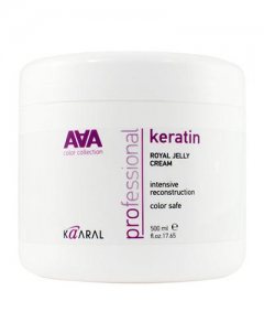 Kaaral Питательная крем-маска для восстановления окрашенных и химически обработанных волос Keratin Royal Jelly Cream, 500 мл (Kaaral, AAA)
