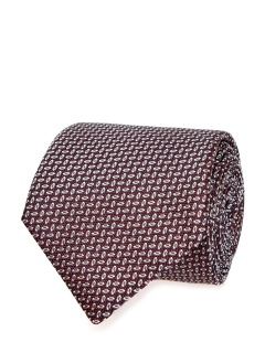 Шелковый галстук ручной работы с вышитым узором
