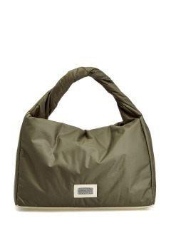 Объемная сумка из нейлона с кожаными вставками и цепочками Punto Luce