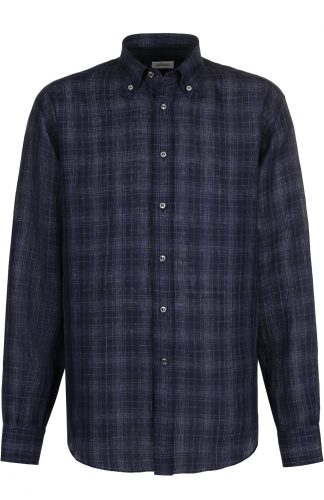 Хлопковая рубашка с воротником button down Brioni